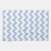 Linge De Cuisine Bleu clair et zigzag blanc (Horizontal)