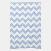 Linge De Cuisine Bleu clair et zigzag blanc (Vertical)