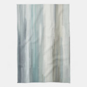 Linge De Cuisine Bleu clair sarcelle gris marron rayure abstraite (Vertical)