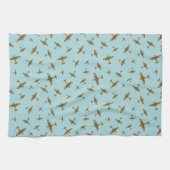 Linge De Cuisine Bleu clair Spitfire War Plane Patterned (Horizontal)