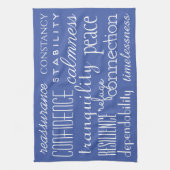 Linge De Cuisine Bleu classique en mots (Vertical)