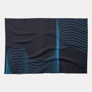 Linge De Cuisine Bleu, cool, moderne, tendance, lignes courbes simp