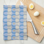 Linge De Cuisine Bleu courant Tan de Candystripe (Quart Plié)