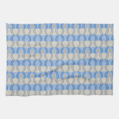 Linge De Cuisine Bleu courant Tan de Candystripe (Horizontal)