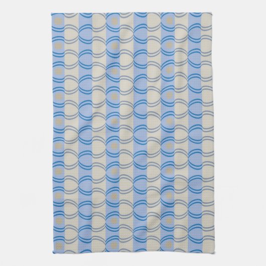 Linge De Cuisine Bleu courant Tan de Candystripe (Vertical)