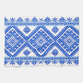 Linge De Cuisine Bleu croisé ukrainien d'impression de point de (Horizontal)