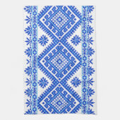 Linge De Cuisine Bleu croisé ukrainien d'impression de point de (Vertical)
