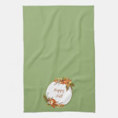 Linge De Cuisine Bleu d'automne et citrouille avec texte personnali (Vertical)