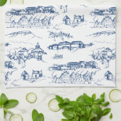 Linge De Cuisine Bleu de Chattanooga Toile (Plié)