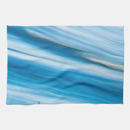 Linge De Cuisine Bleu de mer Abstrait (Horizontal)