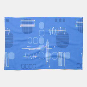 Linge De Cuisine Bleu de tissu d'écorce Abstrait atomique