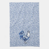 Linge De Cuisine Bleu Delft Et Poulet Blanc Rooster (Vertical)