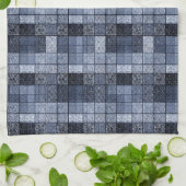 Linge De Cuisine Bleu, denim, tartan, plaid. (Plié)