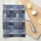 Linge De Cuisine Bleu, denim, tartan, plaid. (Quart Plié)