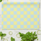Linge De Cuisine Bleu doux et jaune Checkered (Plié)