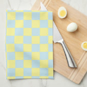 Linge De Cuisine Bleu doux et jaune Checkered (Quart Plié)
