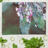 Linge De Cuisine Bleu Dragonfly Repose Sur L'Ail Sauvage (Plié)