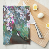 Linge De Cuisine Bleu Dragonfly Repose Sur L'Ail Sauvage (Quart Plié)