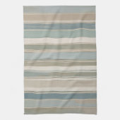 Linge De Cuisine Bleu Duché Turquoise Sage Beige Stripe (Vertical)