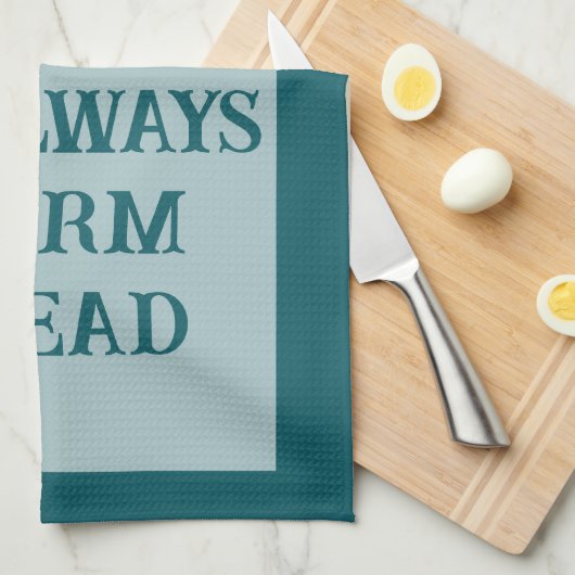 Linge De Cuisine Bleu essence - Blanc (Quart Plié)