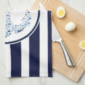 Linge De Cuisine Bleu Et Ancre (Quart Plié)