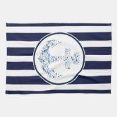 Linge De Cuisine Bleu Et Ancre (Horizontal)