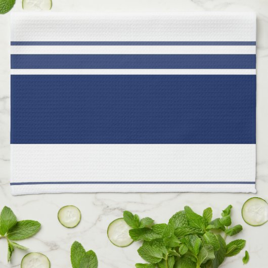 Linge De Cuisine Bleu et blanc (Plié)