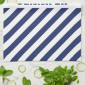 Linge De Cuisine Bleu Et Blanc Gratté (Plié)