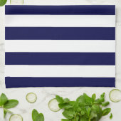 Linge De Cuisine Bleu et blanc marine (Plié)