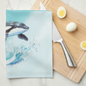 Linge De Cuisine Bleu et blanc Ocra Ocean Beach Nautique (Quart Plié)