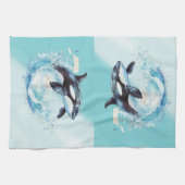 Linge De Cuisine Bleu et blanc Ocra Ocean Beach Nautique (Horizontal)