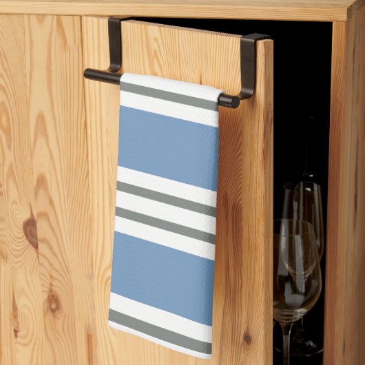 Linge De Cuisine Bleu et Blanc Rayures Côtières (Pliage en tiers)