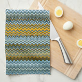 Linge De Cuisine Bleu et Jaune (Quart Plié)