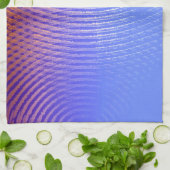 Linge De Cuisine Bleu et orange, ondes sonores motif (Plié)