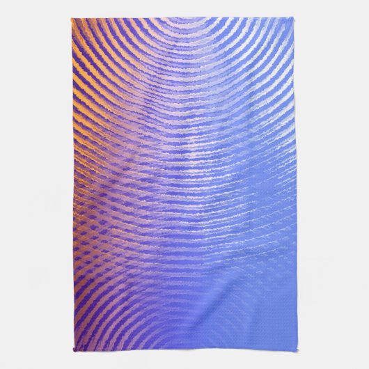 Linge De Cuisine Bleu et orange, ondes sonores motif (Vertical)