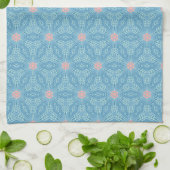 Linge De Cuisine Bleu et rose abstrait géométrique (Plié)