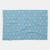 Linge De Cuisine Bleu et rose abstrait géométrique (Horizontal)