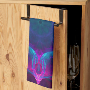 Linge De Cuisine Bleu et rose néon foncé Kaleidoscope dégradé