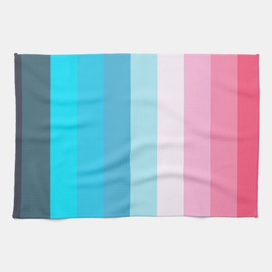 Linge De Cuisine Bleu et rose Tons (Horizontal)