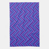Linge De Cuisine Bleu et violet rayures double tissage (Vertical)