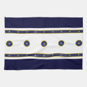 Linge De Cuisine Bleu foncé avec étoiles d'or (Horizontal)