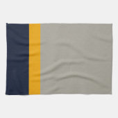 Linge De Cuisine Bleu foncé, Jaune, Gris rayé Texté (Horizontal)