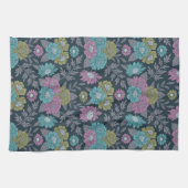 Linge De Cuisine Bleu foncé, vert et violet (Horizontal)