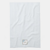 Linge De Cuisine Bleu français Fleur de Lis Script Monogramme (Vertical)