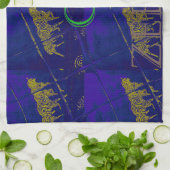 Linge De Cuisine Bleu français "Let's Go Zebra" Abstrait (Plié)