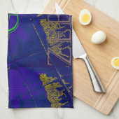 Linge De Cuisine Bleu français "Let's Go Zebra" Abstrait (Quart Plié)