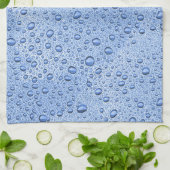 Linge De Cuisine Bleu gouttelettes d'eau (Plié)