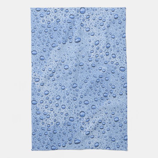 Linge De Cuisine Bleu gouttelettes d'eau (Vertical)
