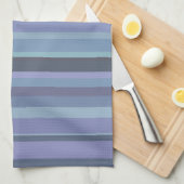 Linge De Cuisine Bleu-gris, bandes horizontales (Quart Plié)