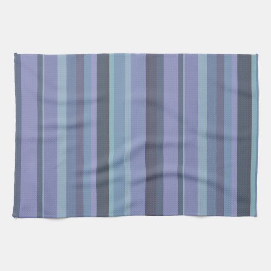 Linge De Cuisine Bleu-gris, bandes horizontales (Horizontal)